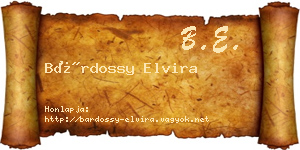 Bárdossy Elvira névjegykártya
